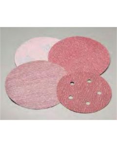 NOR20277 image(0) - Carborundum Abrasives Carbo Premier Red 20277 Dri-Lube Grip-On Sanding Disc, 6 in, P320 Grit, Aluminum Oxide