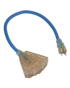 BAYSL-9102 image(1) - Bayco 2' Cord Triple-Tap 12/3 Lighted Ends