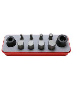 Ko-ken USA 14209M 1/2 Sq. Dr. Bit + Bit Holder Set 5-19mm Hex  10 pieces