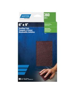NOR00256 image(0) - Norton Bear-Tex 00256 Non-Woven Scuff Pad, 6 in W x 9 in L