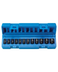 GRE9712MG image(1) - Grey Pneumatic 1/4" Drive 12 Piece Metric Magnetic Impact Socket Set