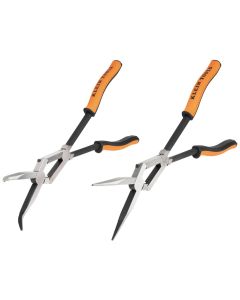 KLE71402 image(1) - Klein Tools Long Reach Needle Nose and Bent Nose Pliers Set, 13-Inch, 2-Piece