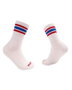 Redback Everyday Womens Crew White Stripe Red Blue
