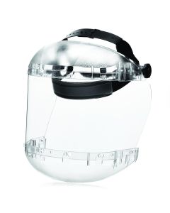 Sellstrom Face Shield - 380 Series &ldquo;MAX LIGHT&rdquo; - 6.5" x 19.5" x 0.040" Window - Clear - Ratcheting Headgear - Dual Crown