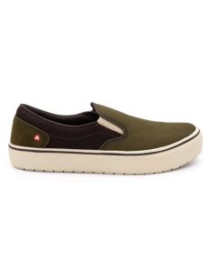 FSIAW7001-8D image(0) - AIRWALK VENICE - Mens Canvas Slip On - CT|EH|SF|SR - Military Olive / Chocolate Brown - Size: 8 - D - (Regular)