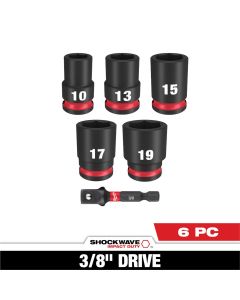Milwaukee Tool 6PC SHOCKWAVE Impact Duty 3/8" Drive Metric Standard Socket Set