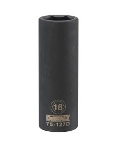 DEWALT 6 Point 1/2" Drive Deep Impact Socket 18Mm