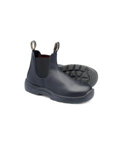 Blundstone Steel Toe Slip-On Elastic Side Boots w/ Kick Guard, Black, AU size 12, US size 13