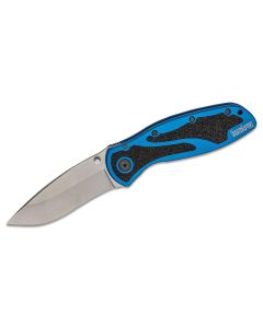 KER1670NBSW image(1) - Kershaw Blur Assisted Open Inset Liner Lock Do-it-All Blade EDC Folding Pocket Knife with Stonewashed Finish - Navy/Black