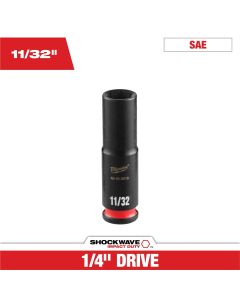 MLW49-66-6016 image(0) - Milwaukee Tool SHOCKWAVE&trade; Impact Duty 1/4" Drive 11/32" Deep 6 Point Socket