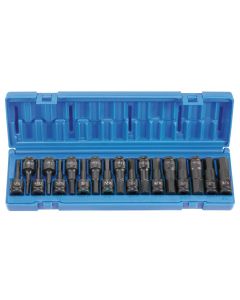 Grey Pneumatic 18 PC 1/2" DR COMBO HEX DRIVER SAE/METRIC SET