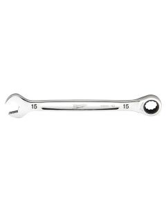 MLW45-96-9315 image(2) - Milwaukee Tool 15MM Metric Ratcheting Combination Wrench, 12-Point, Steel, Chrome