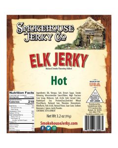 THS369965 image(0) - Tender Heifer Snack Co. Elk Hot Exotic Jerky - 3.2 Ounce