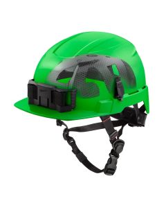 MLW48-73-1371 image(2) - Milwaukee Tool BOLT Green Front Brim Safety Helmet with IMPACT ARMOR Liner (USA) - Type 2, Class E