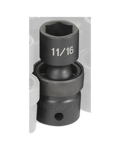 GRE2022U image(1) - Grey Pneumatic 1/2" Drive x 11/16" Standard Universal Socket