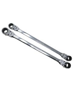 KTIXDDBM4 image(2) - K Tool International Wrench Set 2 Piece Metric Ratcheting Reversible Flexible Extra Long Double Box Universal Spline 90 Tooth
