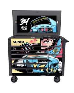 SUN8065PCGRYRADDAN image(0) - SUNEX TOOLS 50-inch Gray 7 Drawer Power Cart - Rad Dan