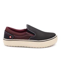 FSIAW7050-8.5B image(0) - AIRWALK VENICE - Women's Leather Slip On - CT|EH|SF|SR - Black / Tawny Port - Size: 8.5 - B - (Medium)