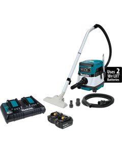 MAKXCV04PT image(0) - Makita 18V X2 (36V) LXT&reg; Lith-Ion Cordless/Corded 2.1 Gallon HEPA Filter Dry Dust Extractor/Vacuum Kit (5.0Ah)