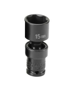 Grey Pneumatic SOC 15MM 1/4D IMP UNIV 6PT