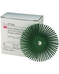 3M 3" RADIAL GREEN BRISTLE DISCS 50 GRADE