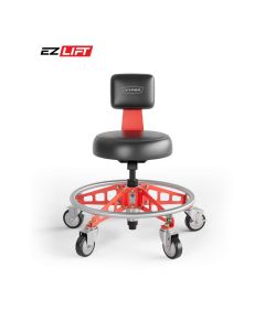 VYPRSM-B-R-EZ image(0) - Vyper Industrial 400 lb Capacity Robust Steel Max Ez-Lift Shop Chair - Black/Red
