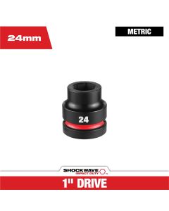 MLW49-66-6590 image(0) - Milwaukee Tool SHOCKWAVE&trade; Impact Duty 1" Drive 24MM Standard 6 Point Socket