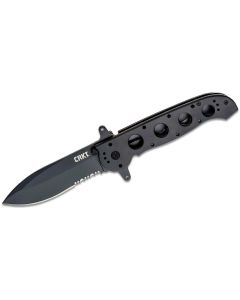 CRKM21-14SF image(0) - CRKT (Columbia River Knife) M21-14SF AUS 8 Titanium Nitride Triple Point Serrationswith  Blade Folding Knife with Liner Lock Aluminum Handle - Black