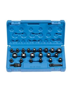 GRE9723G image(1) - Grey Pneumatic 1/4" Drive 23 Piece Standard Length SAE/Met. Magnetic Set