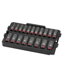 Milwaukee Tool SHOCKWAVE Impact Duty Socket 3/8&rdquo; Dr 19PC MM TRAY Set