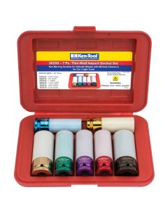 KEN30259 image(1) - Ken-tool 7 Piece Thin-Wall Impact Socket Set