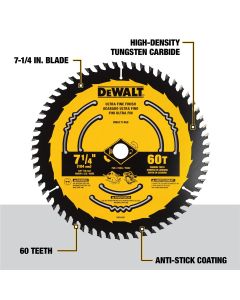 DEWALT 7-1/4 In Carbide Circular Saw Blade 60 Tooth with 5/8 in Arbor (10 Pack)