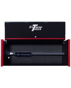 EXTDX552501HCBKRD image(0) - Extreme Tools DX Series 55in W x 25in D Extreme Power Workstation Hutch Black with Red Handle and Trim
