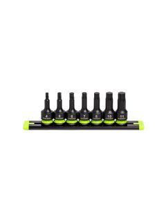 GETIHBM7S image(0) - Grip Edge Tools 7-PC 3/8'' Dr Short Metric Impact RPT Hex Driver Set