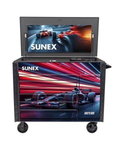 SUN8065PCGRYGP image(0) - SUNEX TOOLS 50-inch Gray 7 Drawer Power Cart - Grand Prix