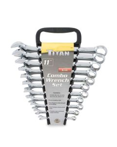TIT17311 image(0) - Titan 11 pc. 12 pt. Full Polished SAE Combination Wrench Set