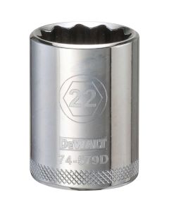 DEWALT 1/2" 12 Pt Socket 22Mm