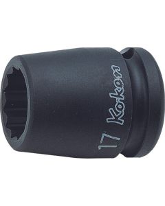 KKN14405M-24 image(0) - Ko-ken USA 14405M-24 1/2 Sq. Dr. Socket 24mm 12 point Length 38mm