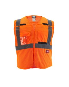 MLW48-73-5126 image(1) - Milwaukee Tool Class 2 Breakaway High Visibility Orange Mesh Safety Vest - L/XL