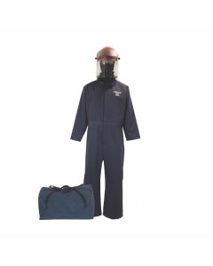 OBRTCG30-CKE-NB-4X image(0) - Oberon Bag Kit - Arc Flash - 30 Cal TCG&trade; - Comes With Coveralls, Hard Cap, Face Shield, Balaclava & Storage Bucket - Color: Navy Blue - Size: 4XL
