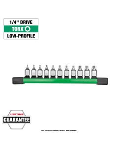MLW48-22-9533 image(1) - Milwaukee Tool 1/4 Inch Drive Low-Profile TORX Bit Socket Set - 11 Piece