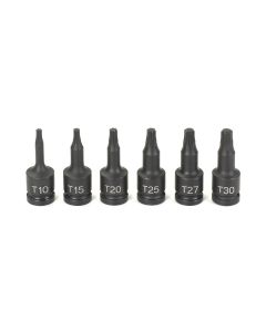 GRE996T image(1) - Grey Pneumatic 1/4" Drive 6 Pc Internal Torx Impact Driver Set