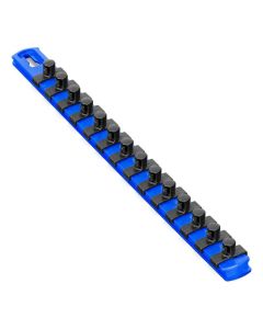 ERN8418 image(0) - Ernst Mfg. 13 Inch Socket Organizer w/Twist Lock Clips - Blue-3/8 Inch