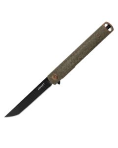 COS31518 image(0) - COAST LX504 1919 Founders Series Select Assisted Open Titanium Nitride Coated 9Cr18Mov Tanto Blade Linen Micarta Handle with Frame Lock Folding Pocket Knife - Green