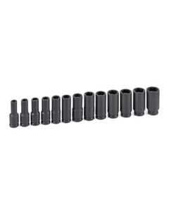 Grey Pneumatic 3/8" Drive 13 Piece Deep Metric Magnetic Impact Set