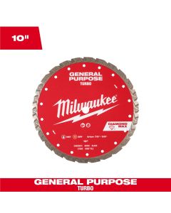Milwaukee Tool 10 inch DIAMOND MAX Turbo General Purpose Diamond Blade