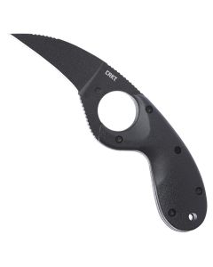 CRK2516K image(0) - CRKT (Columbia River Knife) Bear Claw AUS 8 Powder Coat Plain Blade Fixed Blade Knife with Sheath Glass-Reinforced Nylon Handle - Black