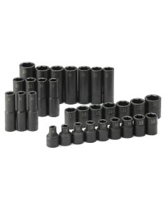 SKT4053 image(1) - S K Hand Tools SOC SET IMP 1/2 DR METRIC 30PC DEEP/STD