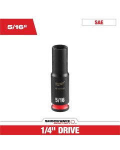 MLW49-66-6015 image(0) - Milwaukee Tool SHOCKWAVE&trade; Impact Duty 1/4" Drive 5/16" Deep 6 Point Socket