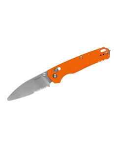 KER6110EMTOR image(2) - Kershaw Kershaw Bel Air XL EMT Manual DuraLock Partially Serrated Sheepsfoot Blade EDC Folding Pocket Knife - Color Orange